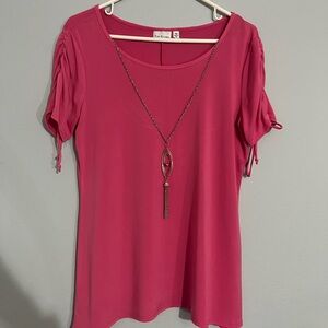 Kim Rodger’s Pink Women's Top with Necklace